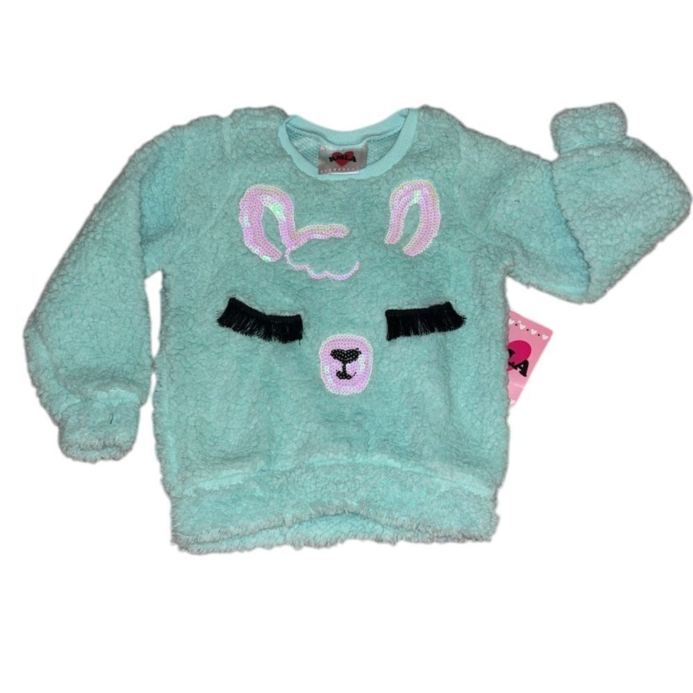 Cozy Aqua Bear Face Kids Sweatshirt